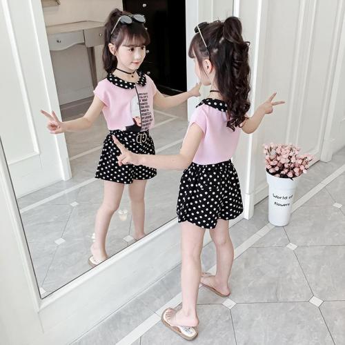 Girls' summer suit new children's summer Chiffon jacket and shorts