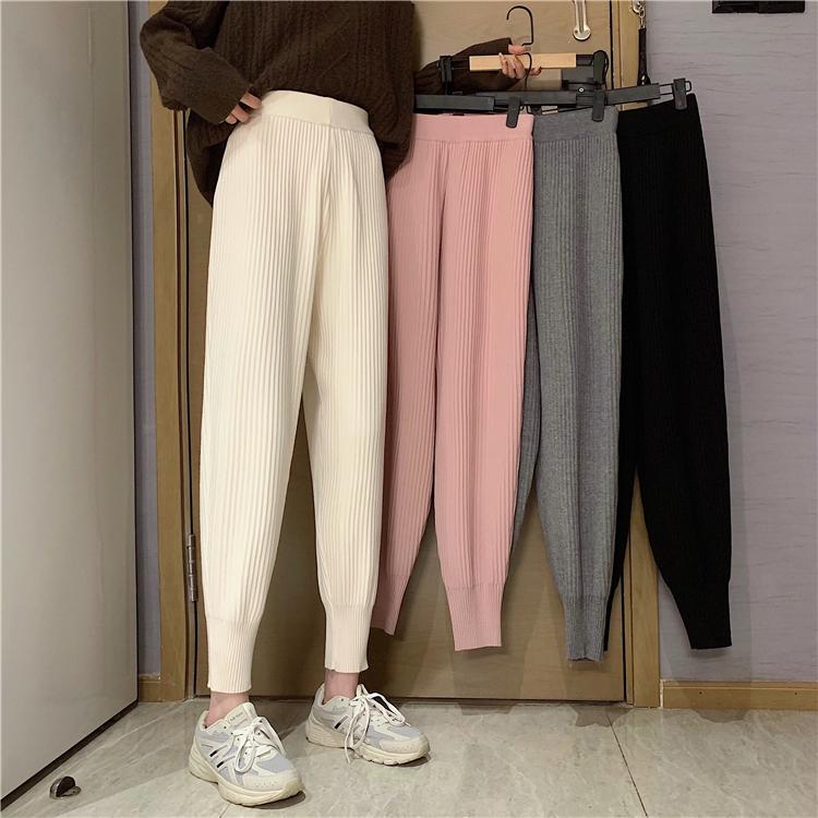 Real price ~ autumn and winter knitted Harem Pants women's loose and drooping casual 9-point radish Leggings