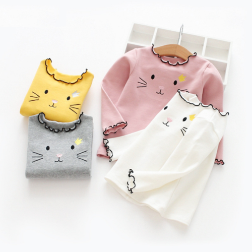 Girl's spring and autumn long sleeve T-shirt baby top 1-3-4-5-year-old girl's Korean slim T-shirt