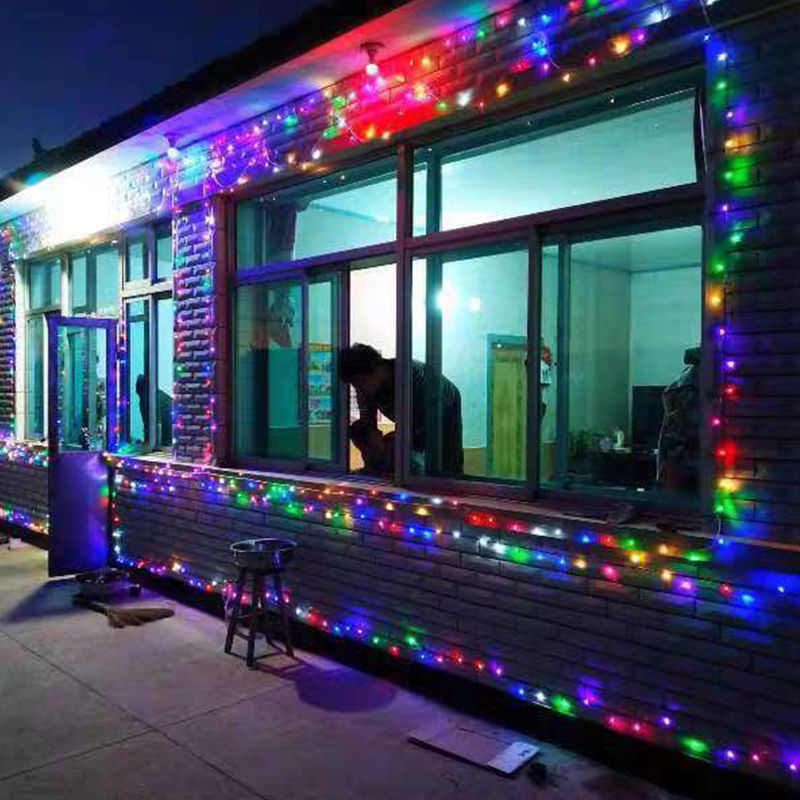 Outdoor waterproof LED small color lights flashing lights string lights stars colorful color change Christmas day room new year decoration