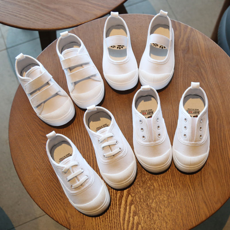Spring and autumn new children's canvas shoes boys and girls casual shoes campus small white shoes Soft Sole Baby Shoes board shoes children's shoes trend