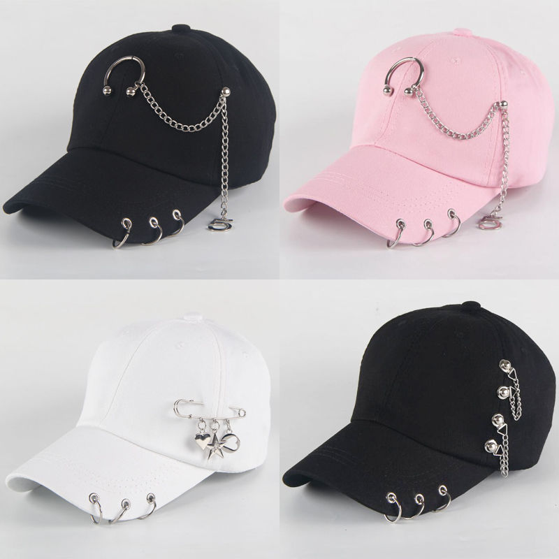 New hat female Korean fashion baseball cap cap cap cap female spring and summer iron ring baseball cap student versatile men and women