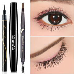 [send 3 eyebrow card + eyebrow knife] double head eyebrow pencil waterproof, sweat proof, durable and non decolorizing suit, multi specification for beginners