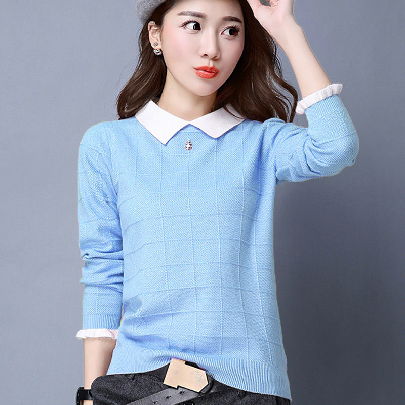 Plush / No Plush sweater for women new autumn / winter Korean loose bottomed sweater for women baby collar Pullover Sweater for women