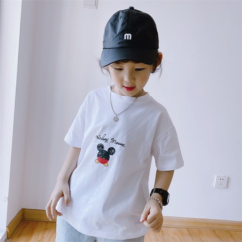 Cotton short sleeve Mickey T-shirt boys' and girls' summer base coat parent-child dress 2020 children's Fashion Top children's wear