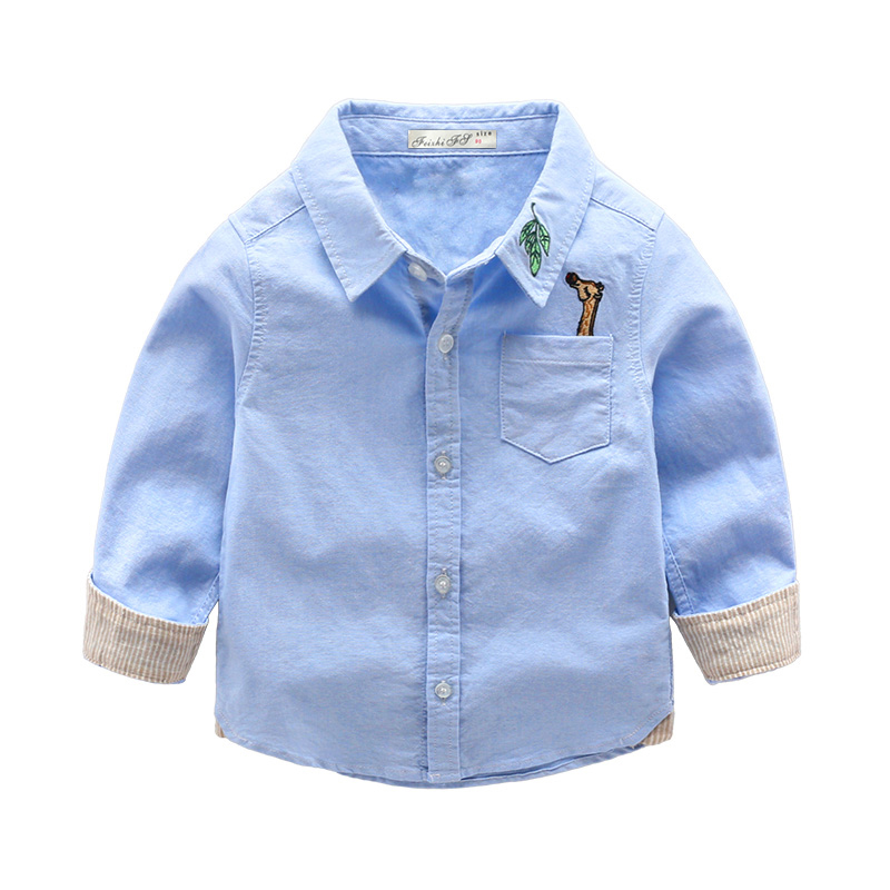 2-10 years old spring and autumn Korean children's wear boy's shirt long sleeve winter children's Oxford Children's baby's solid color shirt