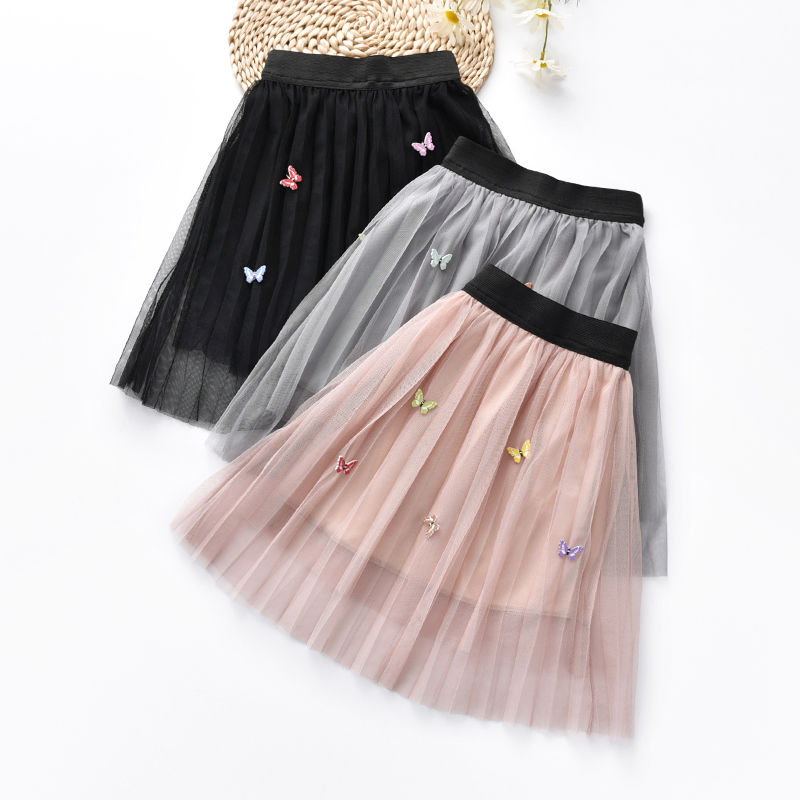 Children's dress girl's skirt autumn winter yarn skirt short skirt big children's pleated skirt fluffy skirt princess skirt children's long skirt