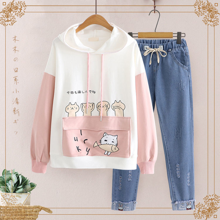 20 autumn new children's wear long sleeve two-piece suit for girls junior high school students Girls Fashion year / single