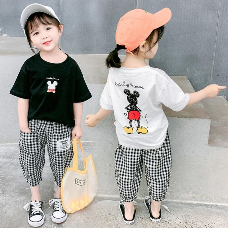 Children's wear girls' suit summer dress girls' short sleeve two piece sets boys and girls' fashionable foreign style little girls' summer clothes