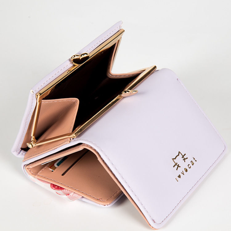 Korean wallet female short animal cute fashion folding wallet student small fresh simple Mini Wallet