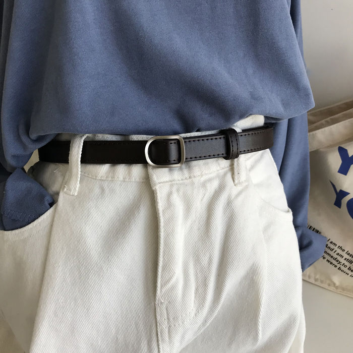 Net red with thin belt for women simple and versatile Korean student Jeans Belt for Women Black ins cool