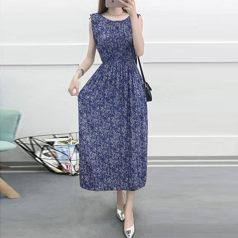 Temperament Chiffon floral dress 2020 new long super Xian Korean long dress Beach Beach skirt