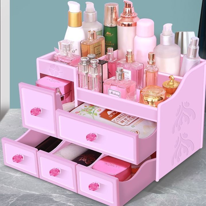 [thickened] desktop cosmetics storage box household multi-functional large capacity lipstick jewelry skin care products cosmetic box