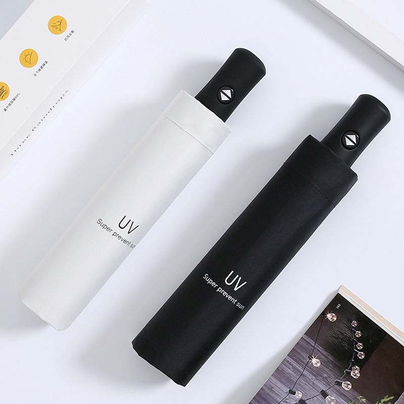 Ins folding full-automatic umbrella for boys and girls students Korean version sunny and rainy sunscreen UV umbrella large