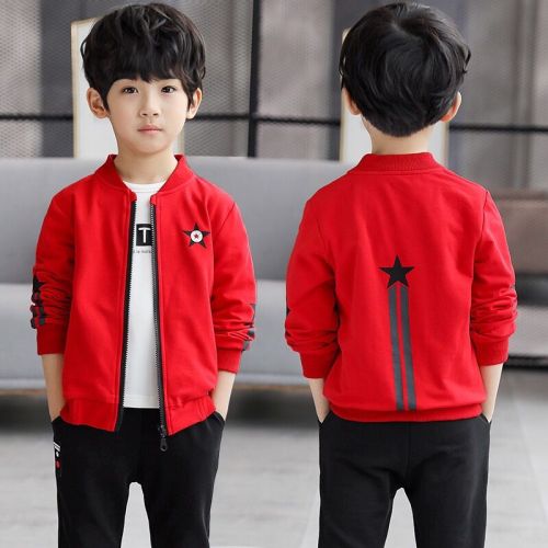 Boys spring autumn new long sleeve short coat children's student jacket zipper top baby Baseball Jacket cardigan