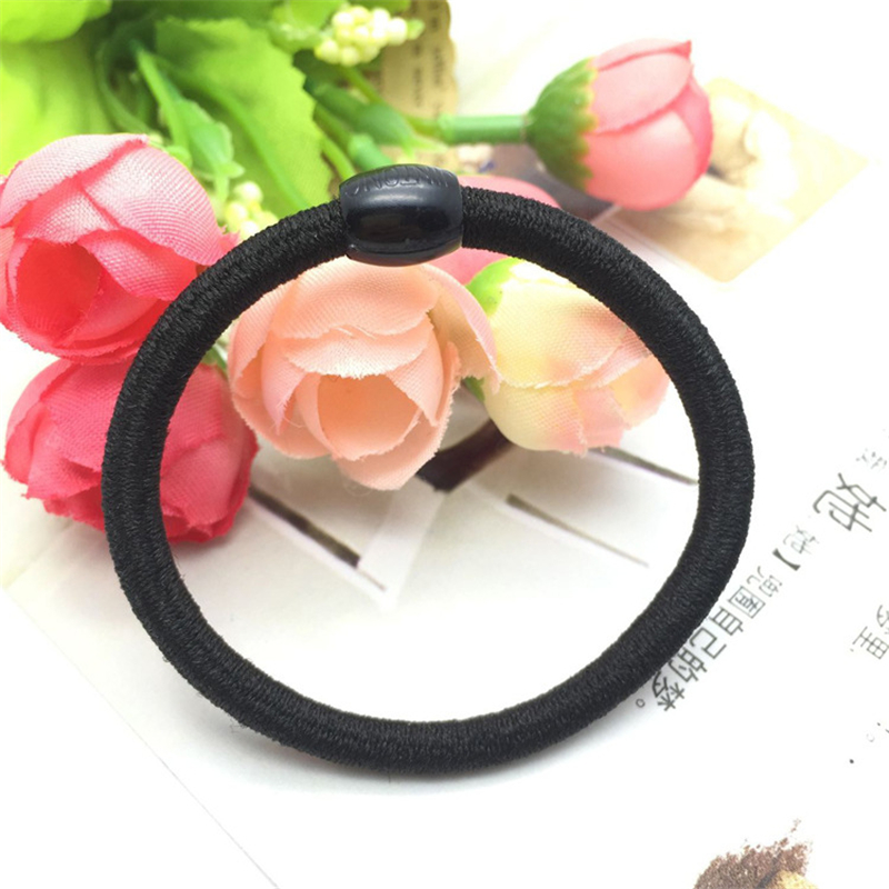 Korean black rubber band hair band with thick tie hair rope