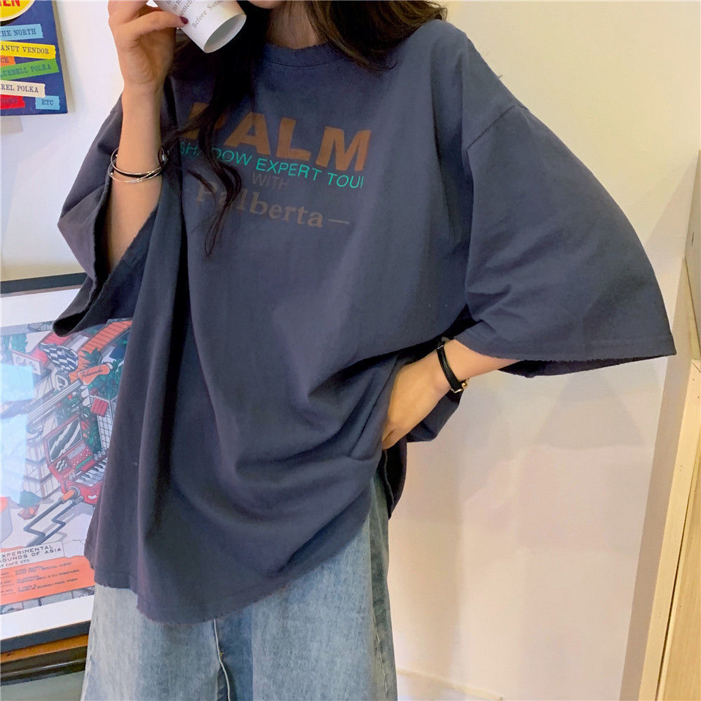 Short sleeve T-shirt women's Korean version loose college style half sleeve chic upper garment 2020 new students' versatile ins trend