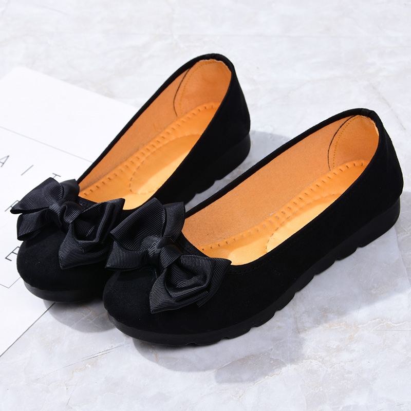 2020 new old Beijing cloth shoes women's single shoes Doudou shoes black work shoes soft soles anti slip one legged shoes women's shoes