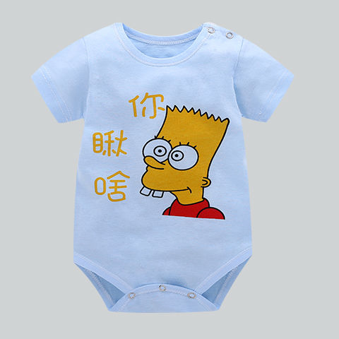 Boys and girls baby thin triangle creeper suit all cotton summer baby baby baby fart jacket short sleeve Summer Romper