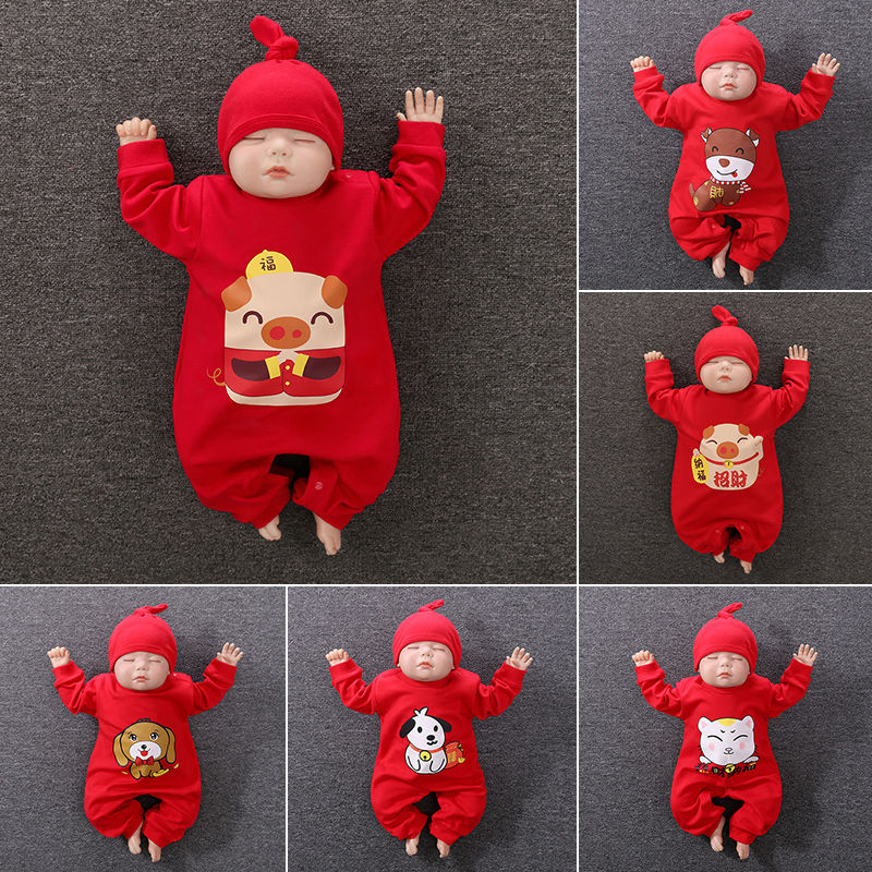 Net red BABY BODYSUIT spring and autumn summer long sleeve newborn 0-3 months fashion sleeping clothes for boys and girls