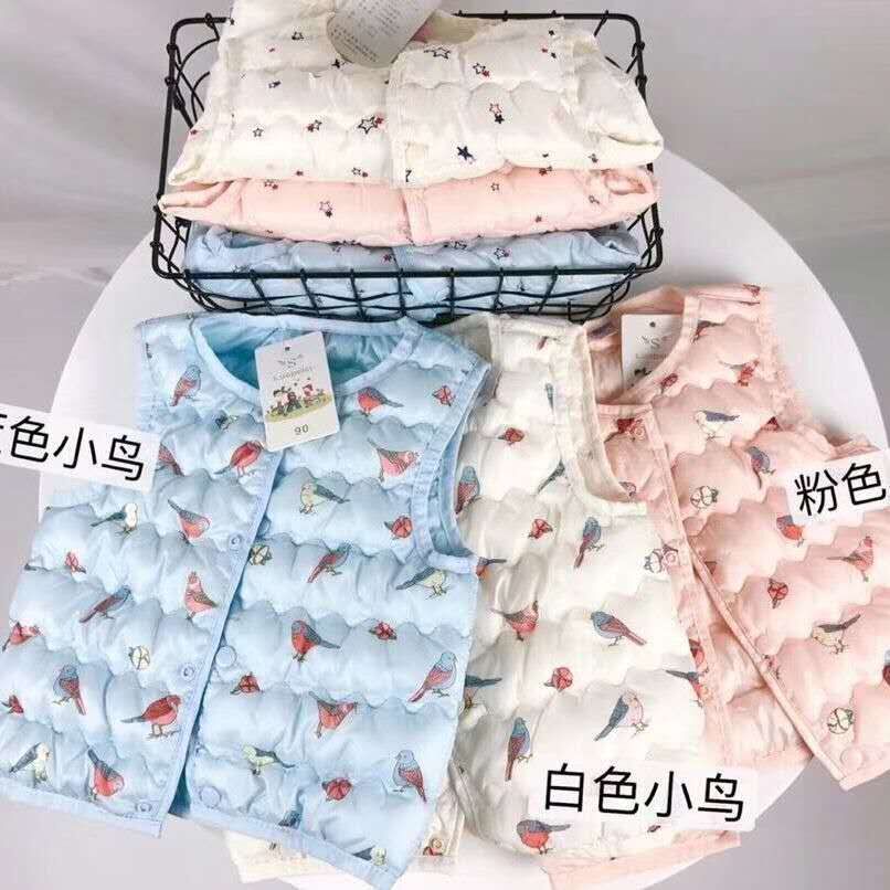 New style of children's down cotton vest on both sides for boys and girls with thickened warm vest for children