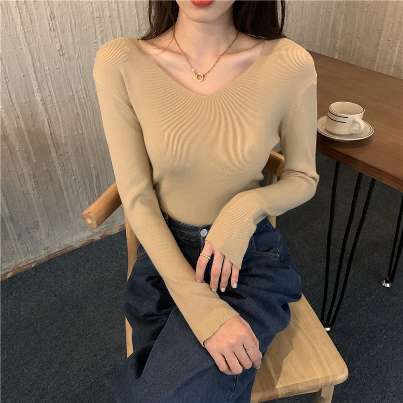 Real price new V-Neck long sleeve T-shirt for autumn and winter
