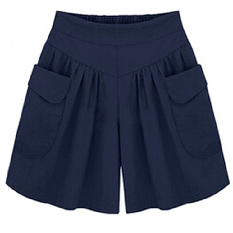 Large women's new 2020 summer fattening plus size hot pants show thin and fat sister elastic High Waist Wide Leg shorts