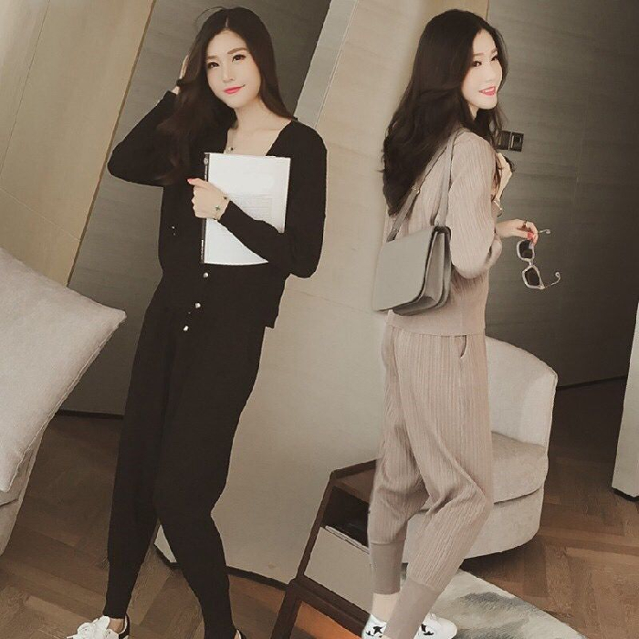 Spring and autumn new style women's clothing Hong Kong flavor retro small fragrance suit two piece European station British style fashionable suit