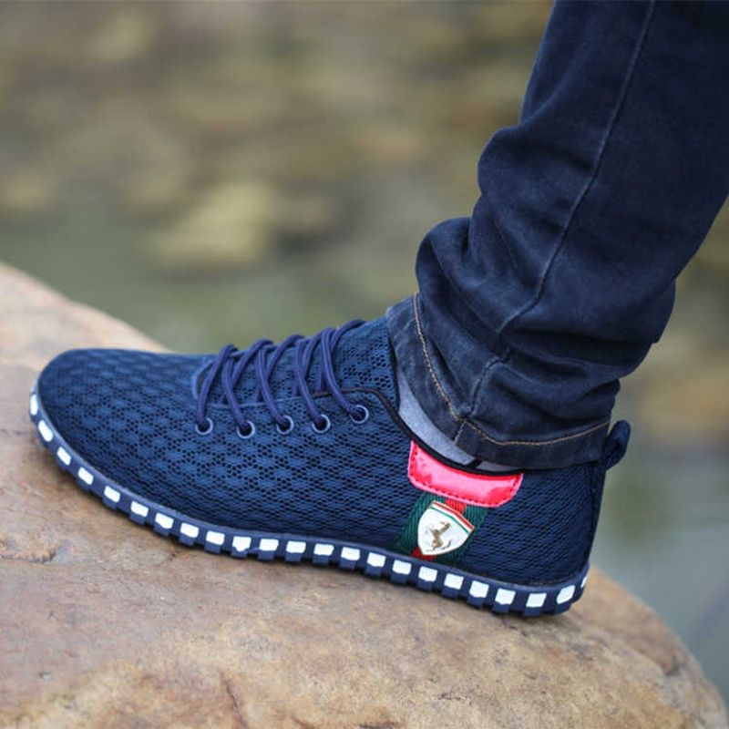 Summer mesh shoes men's breathable odor proof sports casual shoes men's mesh shoes old Beijing cloth shoes oversized men's shoes