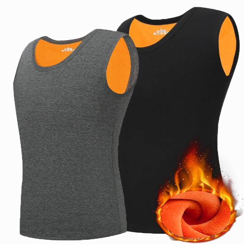 Plush vest men's elastic slim thermal underwear men's large men's thermal vest sleeveless and traceless waistcoat