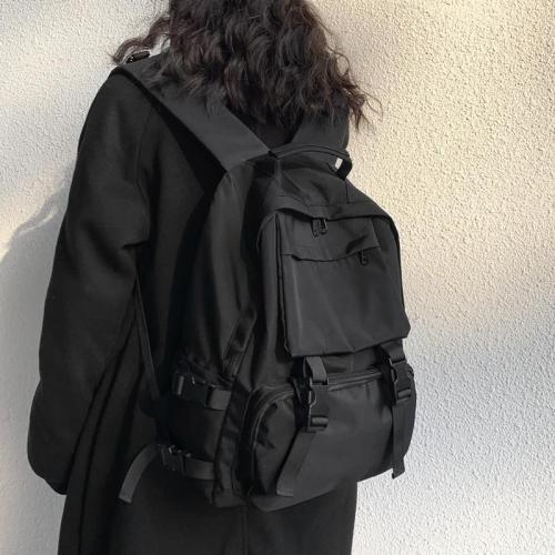 Japanese ins wind dark Department schoolbag female high school campus large capacity backpack college student work clothes backpack man