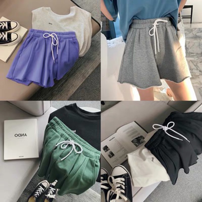 Sports shorts women's 2020 new ins fashion Korean version loose high waist casual wear A-line wide leg hot pants