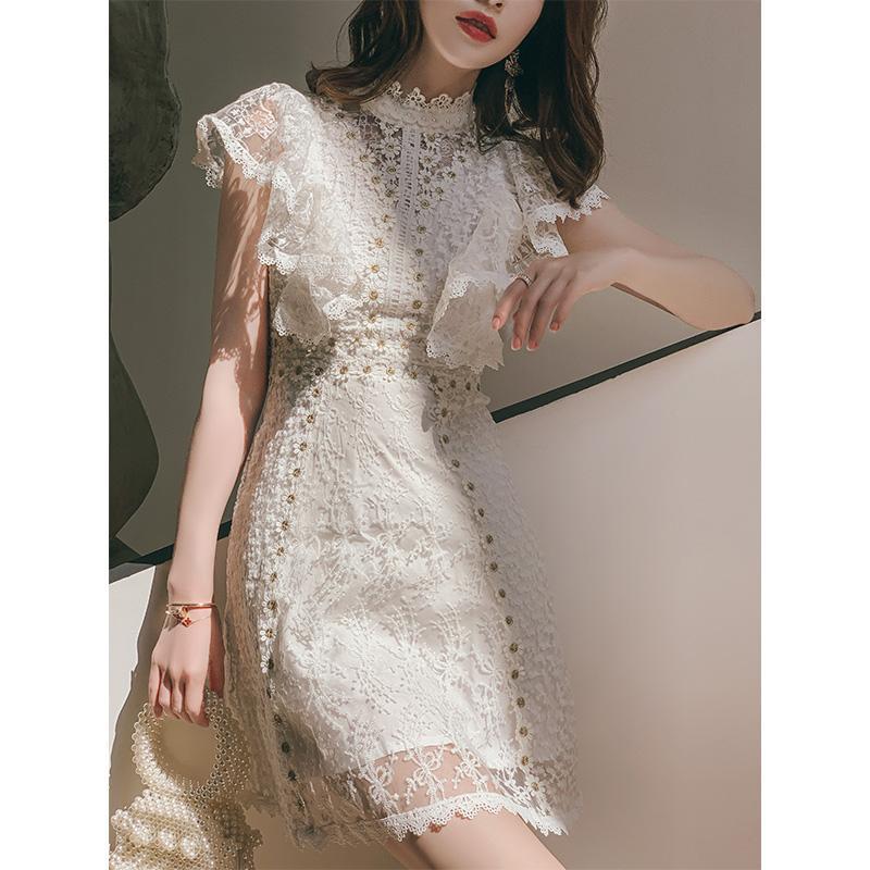 White dress small dress celebrity banquet temperament short evening dress dress dress usually can wear FAIRY DRESS students