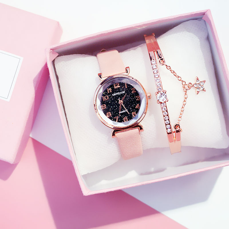 Tiktok ins girl student watches Korean girl version of the trend of all match, the voice of the red voice is the same as the star sky, the female watch is waterproof.