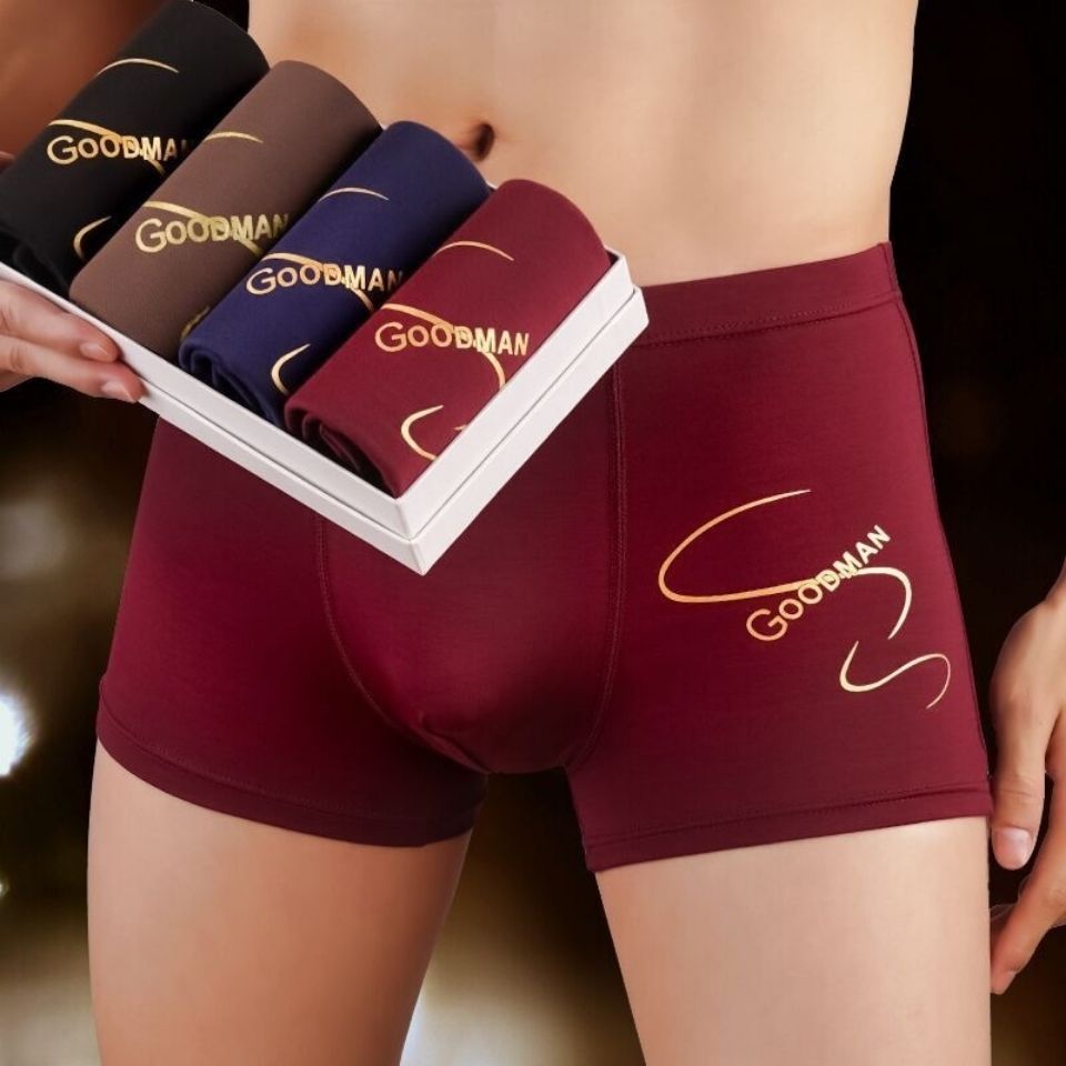 4-Pack men's underwear men's boxer pants mid waist breathable comfortable men's underwear men's Boxers