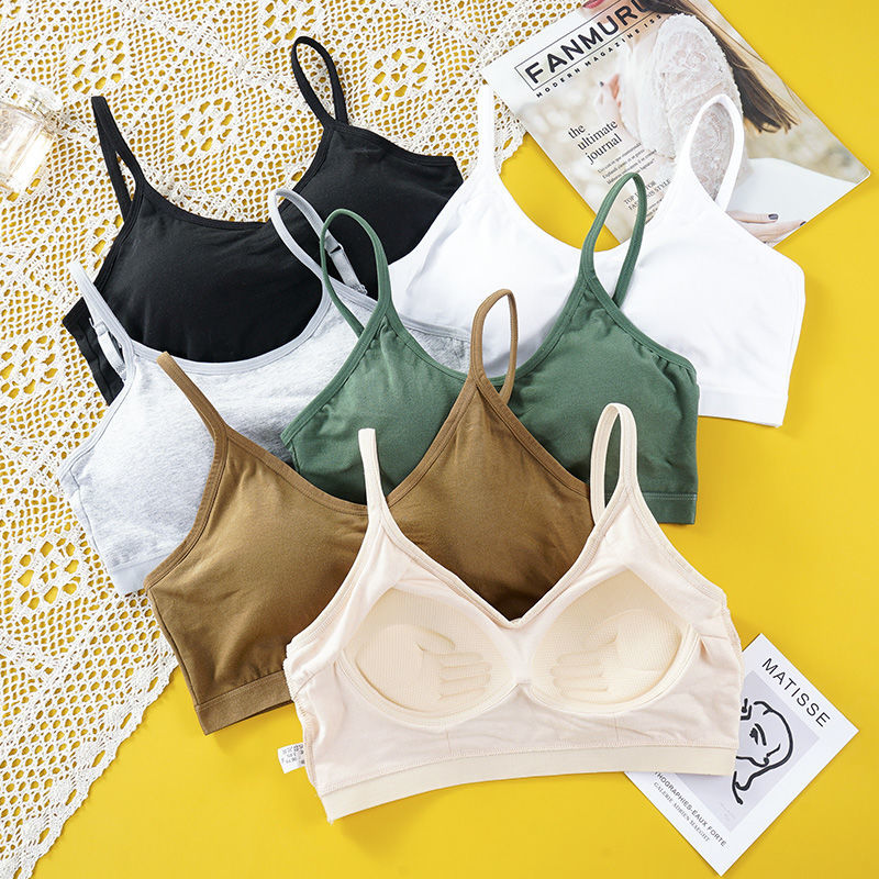 Sports vest bottoming suspender wrapped bra for female students no steel ring bra for girls
