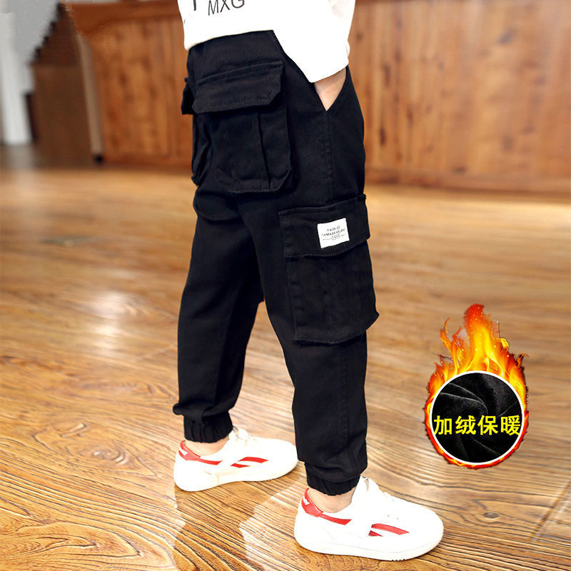 Boys' pants autumn and winter 2020 new cashmere children's casual pants