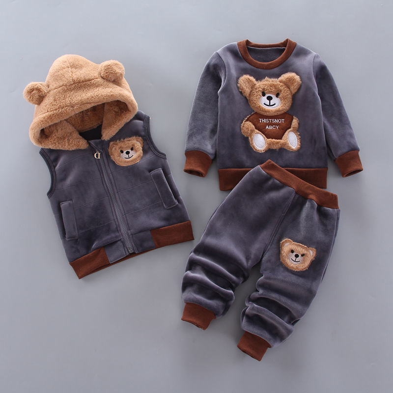 Children's wear boys autumn winter three piece set baby autumn suit 0-5 years old baby suit fashion Korean version three piece set