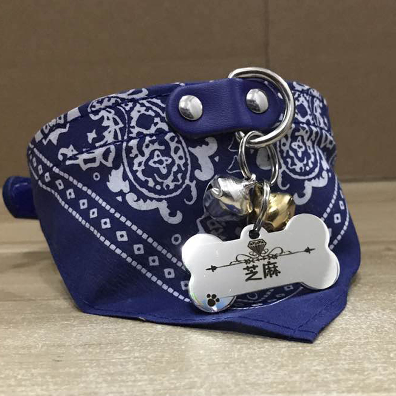 Dog collar lettering dog brand custom made triangle scarf cat small and medium sized dog neck scarf pet saliva towel