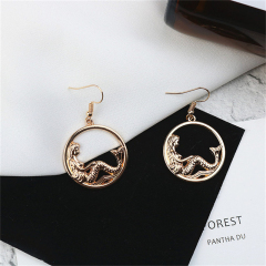 Mermaid Girl Earrings Korean personality Chaoren net red versatile Mermaid ring earrings earrings