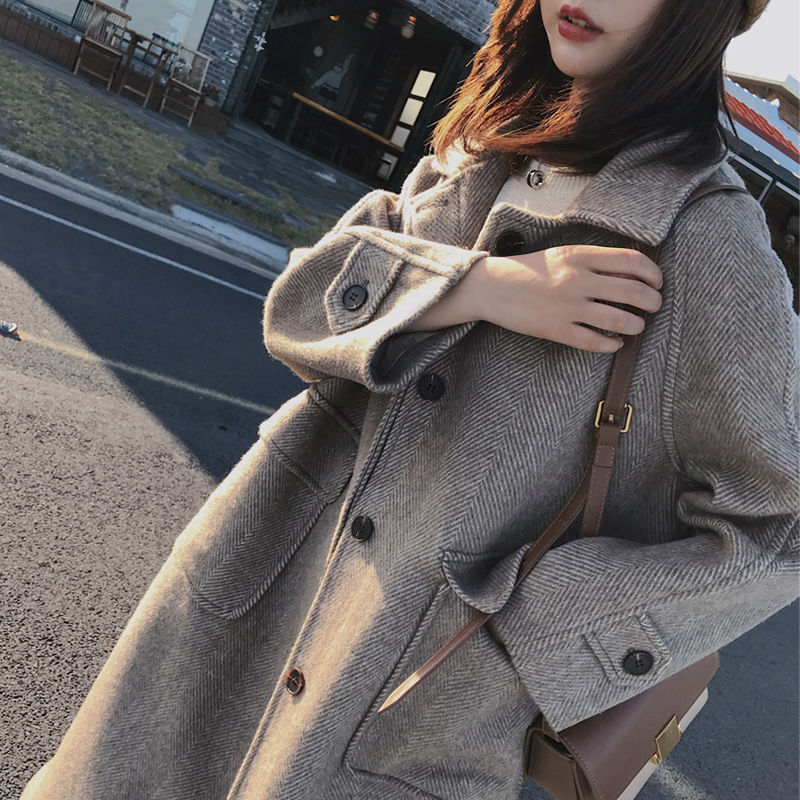 2020 medium and long woollen coat and womens coat