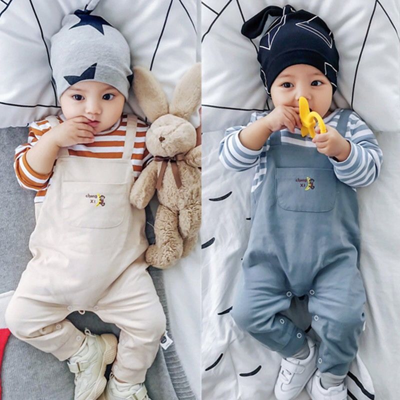 Baby Jumpsuit spring and autumn baby romper pure cotton pajamas men and women newborn clothes 3-6 months out climbing clothes