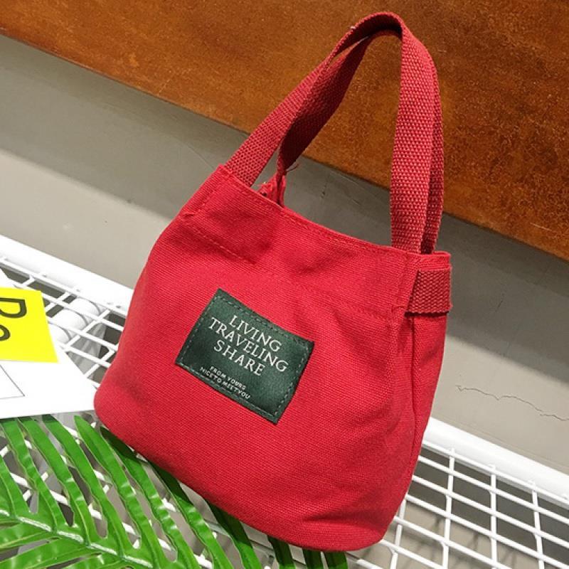 2020 new Korean literary leisure one shoulder canvas bag women's Bag Mini mummy bag Xiaoqing Xinsen series Bucket Bag
