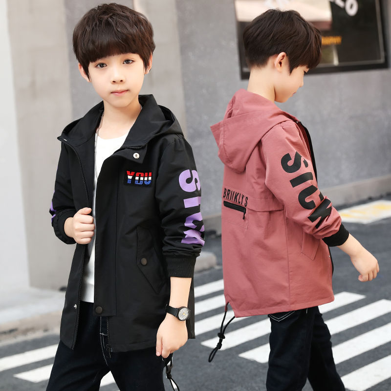 Children's wear boy's windbreaker coat spring and autumn clothing 2020 new children's medium length boy's coat spring and autumn Korean fashion clothes