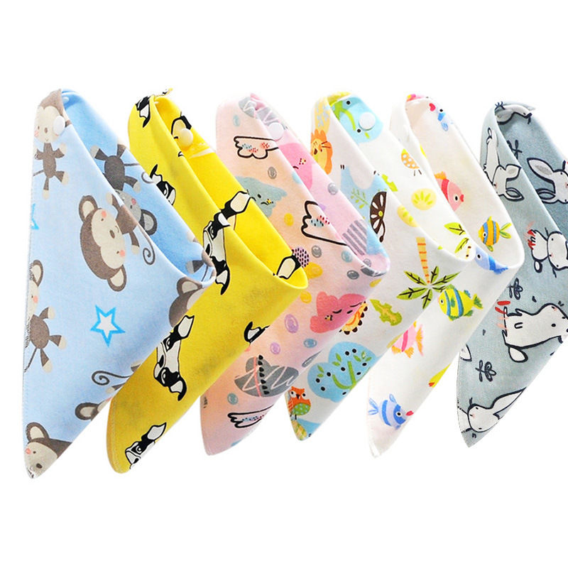 Baby triangle towel baby mouth towel Cotton button Bib children bib newborn mouth Bib