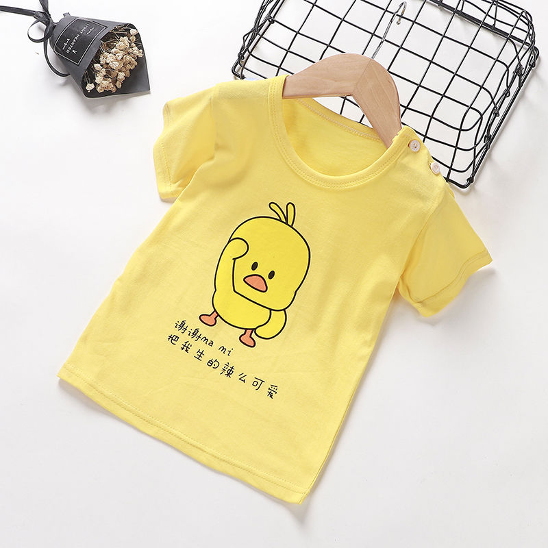 Girl's short sleeve T-shirt 2020 new children's wear children's cotton spring summer bottoming shirt baby's foreign style top man