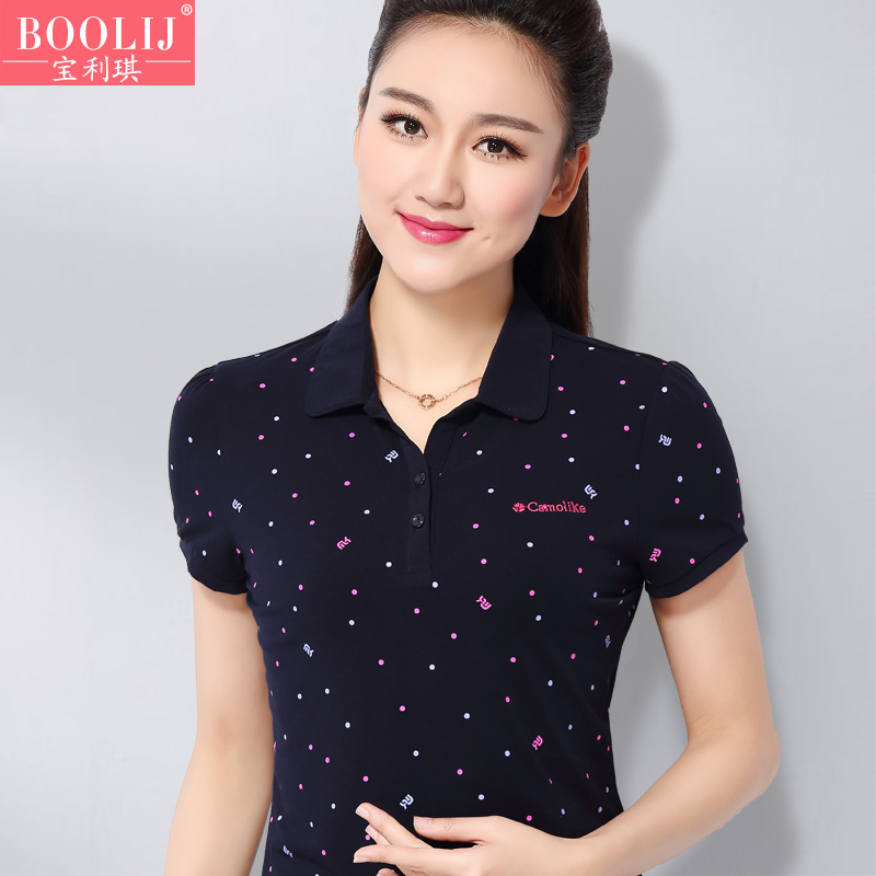 Cotton T-shirt women's summer Polo Shirt Short Sleeve T-Shirt women's Lapel modal loose large Korean bottomed shirt