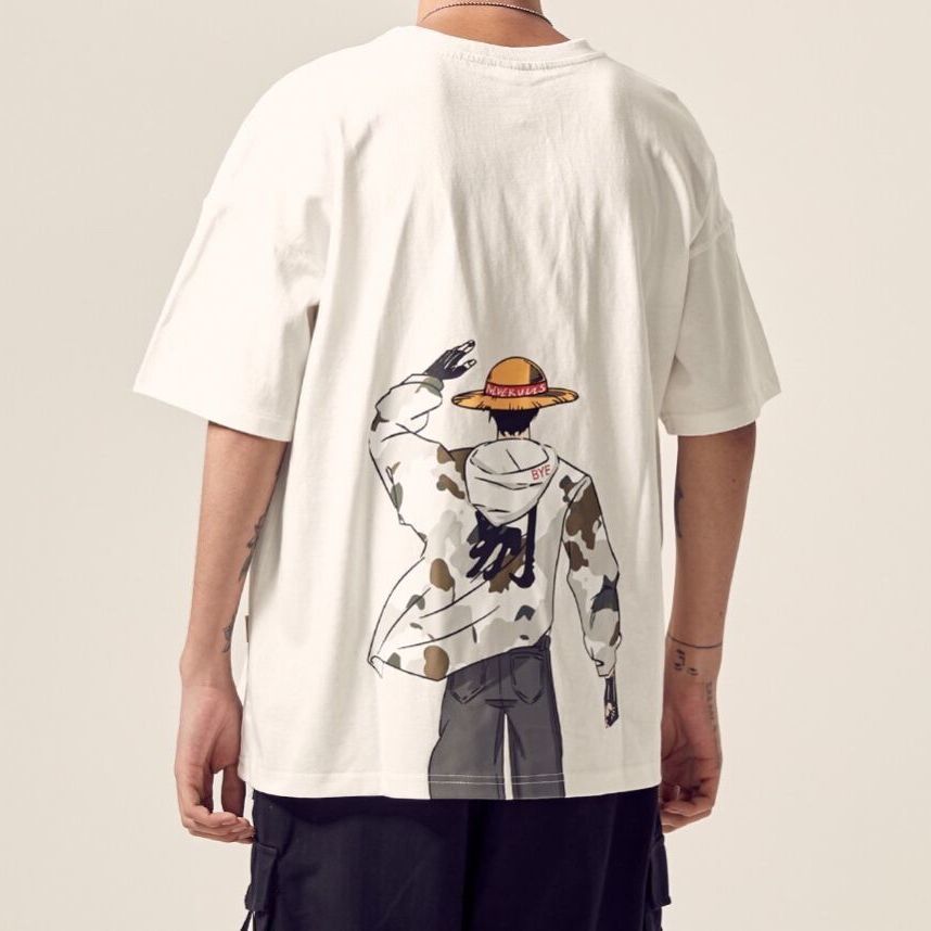 Men's Dao Japanese anime printed short sleeve t-shirt men's summer new casual loose T-shirt trend lovers crew neck tee