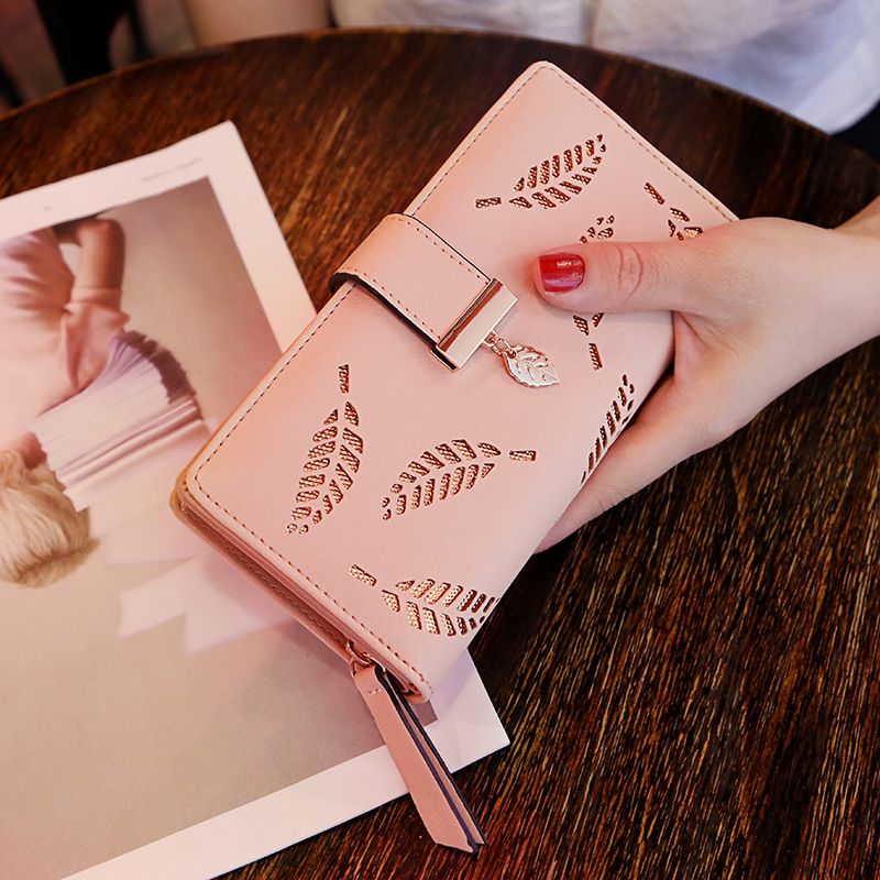 2020 new Long Wallet women's long hollow buckle zipper purse large capacity women's wallet zero Purse
