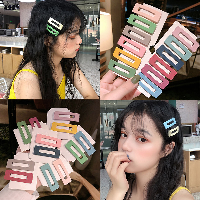 Ins wind net red hairpin BB clip Korean student lovely color square bangs clip headdress girl heart hairpin